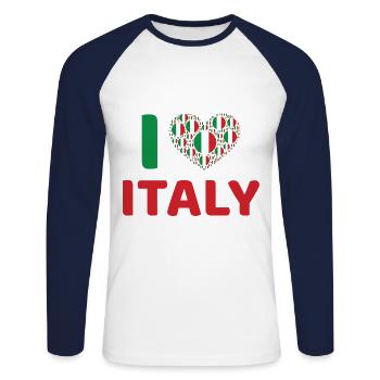 Rom Roma Italien T-Shirt Urlaub - Unisex Baseballshirt langarm - Weiß/Navy - Vorne - Nik (191cm)