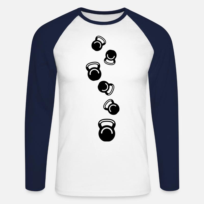 Hantel gewichte icon - Unisex Baseballshirt langarm - Weiß/Navy