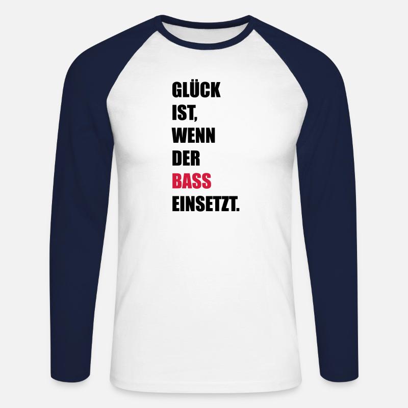 Musik - Unisex Baseballshirt langarm - Weiß/Navy