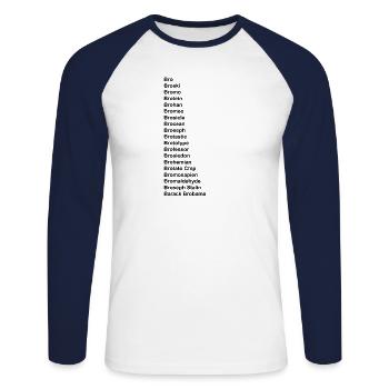 Frère Broski Bromo Brotein Frères Amis - T-shirt baseball manches longues Homme - blanc/marine - Devant - Nik (191cm)
