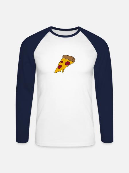 Pizza - T-shirt baseball manches longues Homme - blanc/marine