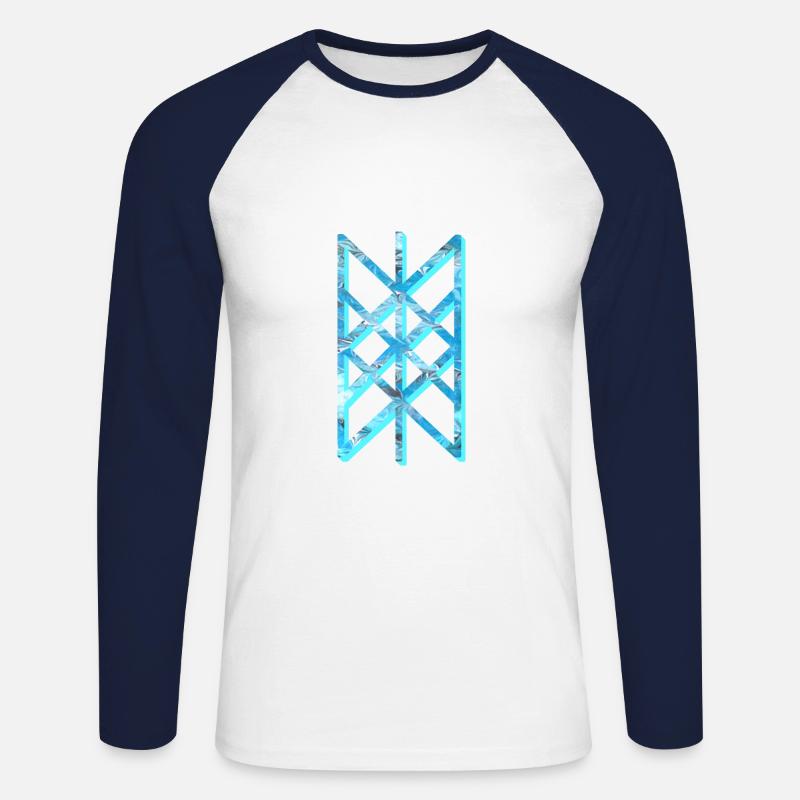 netz der wyrd e 78 - Unisex Baseballshirt langarm - Weiß/Navy