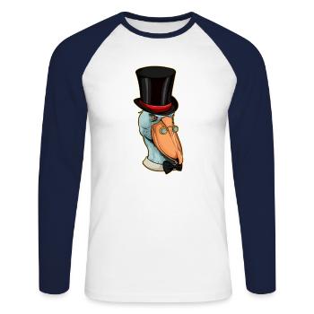 Shoebill Bird Ornithologist Forest I Gift - Unisex Long Sleeve Baseball T-Shirt - white/navy - Front - Nik (191cm)