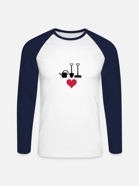 garden - Unisex Long Sleeve Baseball T-Shirt - white/navy