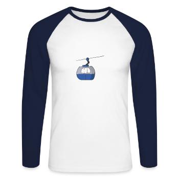 Ski lift - Unisex Long Sleeve Baseball T-Shirt - white/navy - Front - Nik (191cm)
