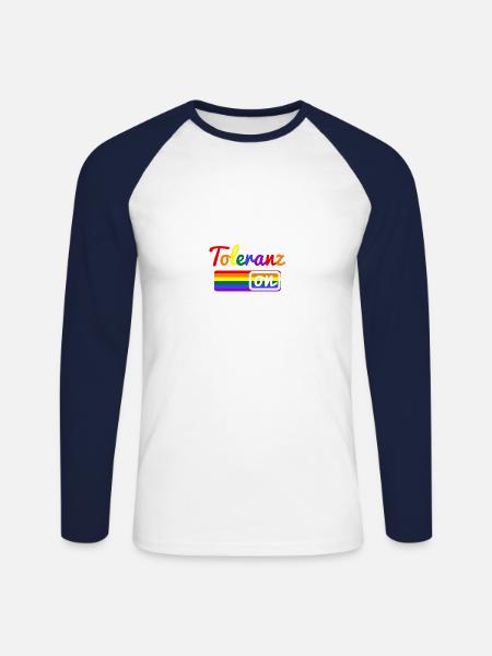 tolerance - Unisex Long Sleeve Baseball T-Shirt - white/navy
