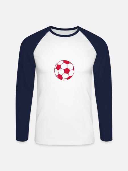 Ursprünglicher Fußball - kundengerecht - Unisex Baseballshirt langarm - Weiß/Navy
