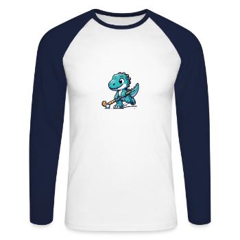Mignon Dino Équipe de joueurs de hockey sur gazon - T-shirt baseball manches longues Homme - blanc/marine - Devant - Nik (191cm)