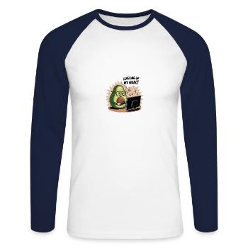 Avocat Améliorer mon guacamole - T-shirt baseball manches longues Homme - blanc/marine - Devant - Nik (191cm)