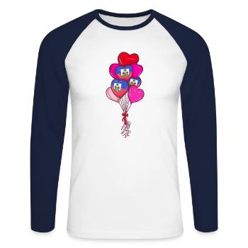 Haiti Haitian Flag Ayiti Haitian I Gift - Unisex Long Sleeve Baseball T-Shirt - white/navy - Front - Nik (191cm)