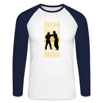 Judo Judo Judo - Unisex Baseballshirt langarm - Weiß/Navy - Vorne - Nik (191cm)