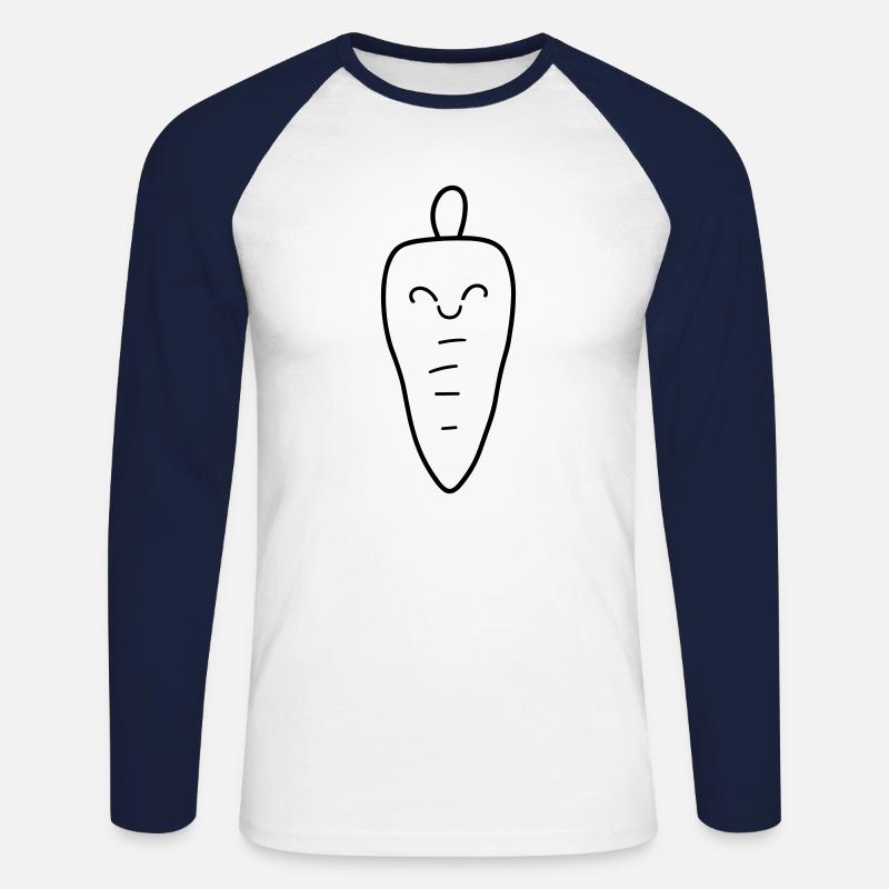 Karotte - Unisex Baseballshirt langarm - Weiß/Navy