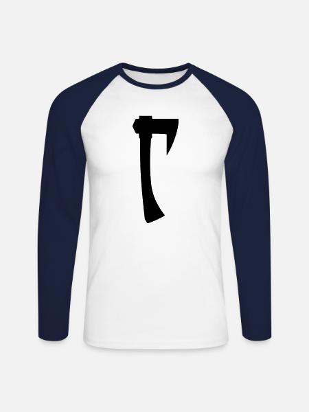 axe - Unisex Long Sleeve Baseball T-Shirt - white/navy