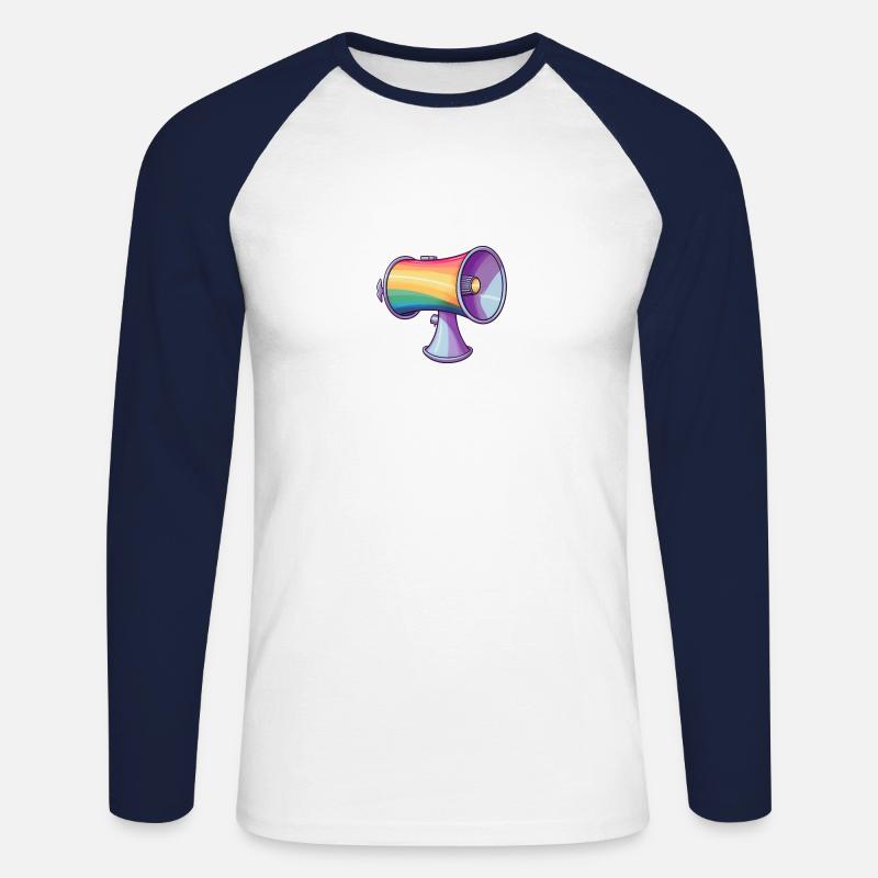 Pride Megaphone - Unisex Baseballshirt langarm - Weiß/Navy