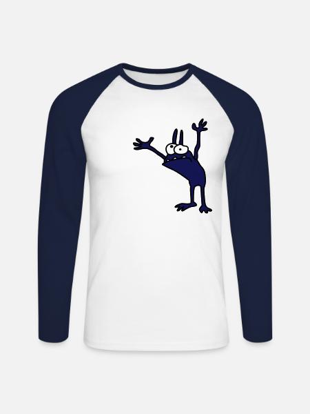 Kobold - Unisex Baseballshirt langarm - Weiß/Navy