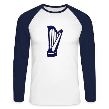 harp instrument music 1 15 - Unisex Long Sleeve Baseball T-Shirt - white/navy - Front - Nik (191cm)