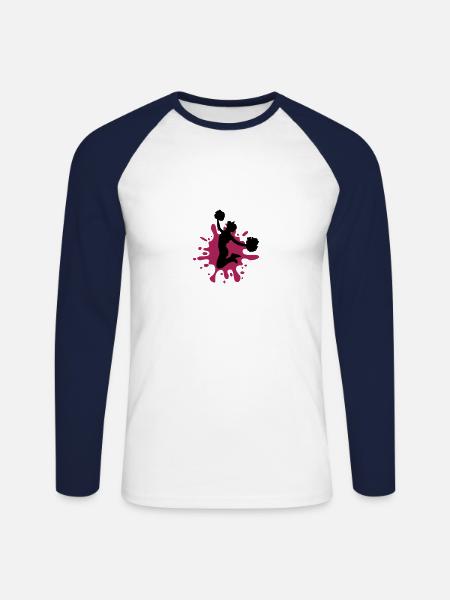 cheerleader silhouette klecks - Unisex Baseballshirt langarm - Weiß/Navy