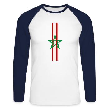 Morocco - Unisex Long Sleeve Baseball T-Shirt - white/navy - Front - Nik (191cm)