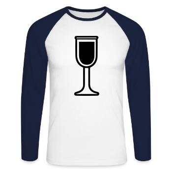 Simple Drinking Glass - Unisex Long Sleeve Baseball T-Shirt - white/navy - Front - Nik (191cm)