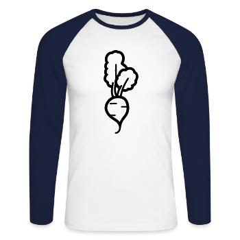 carrot - Unisex Long Sleeve Baseball T-Shirt - white/navy - Front - Nik (191cm)