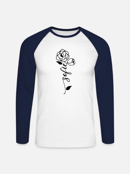 Sofie Nom Prénom Nom Fleur - T-shirt baseball manches longues Homme - blanc/marine