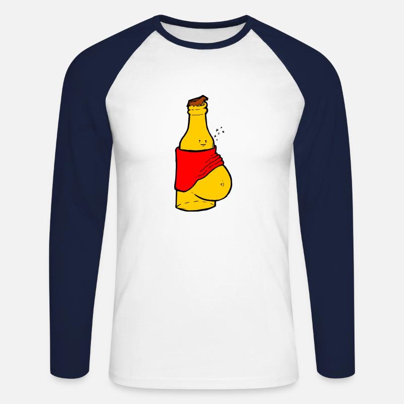 Beer Bier - Unisex Baseballshirt langarm - Weiß/Navy