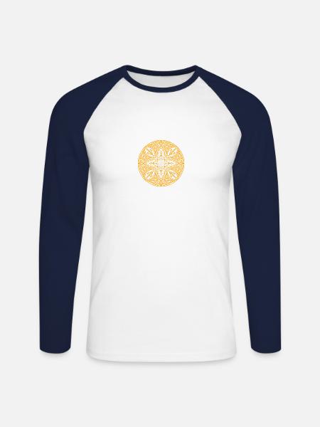 Mandala - Unisex Long Sleeve Baseball T-Shirt - white/navy