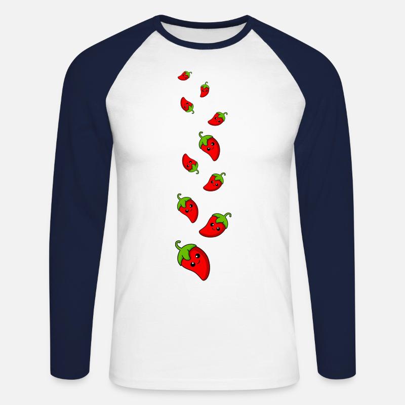 Chilli Comic - Unisex Baseballshirt langarm - Weiß/Navy