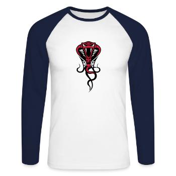 snake cobra s 4 - Unisex Long Sleeve Baseball T-Shirt - white/navy - Front - Nik (191cm)