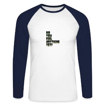 Ressentez-vous encore quelque chose - T-shirt baseball manches longues Homme - blanc/marine - Devant - Nik (191cm)