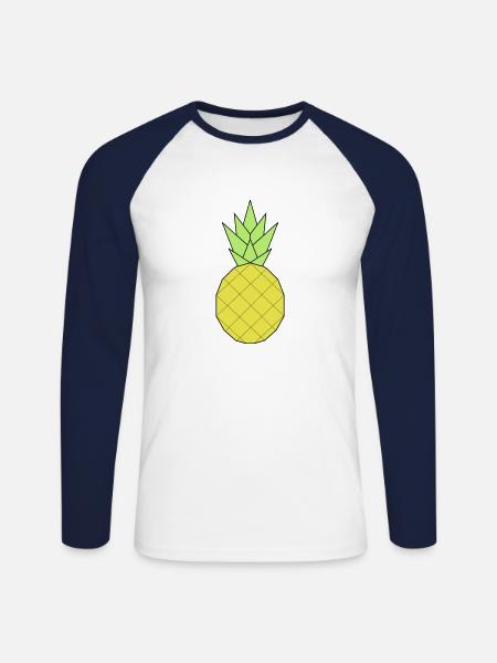 Pineapple - Unisex Long Sleeve Baseball T-Shirt - white/navy