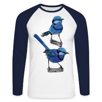 splendide maluro - T-shirt baseball manches longues Homme - blanc/marine - Devant - Nik (191cm)