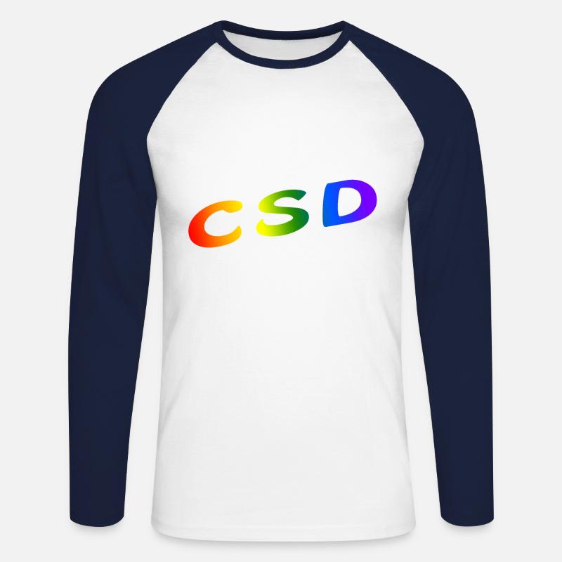 CSD - Unisex Baseballshirt langarm - Weiß/Navy