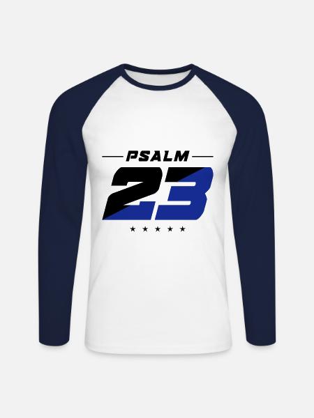 psalm 23 bibelvers - Unisex Baseballshirt langarm - Weiß/Navy
