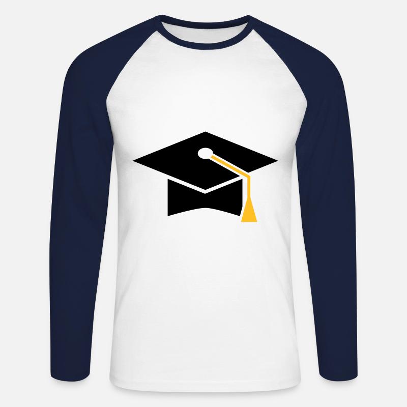 Doktorhut - Unisex Long Sleeve Baseball T-Shirt - white/navy