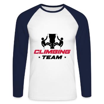 Grimpeurs alpinistes - T-shirt baseball manches longues Homme - blanc/marine - Devant - Nik (191cm)