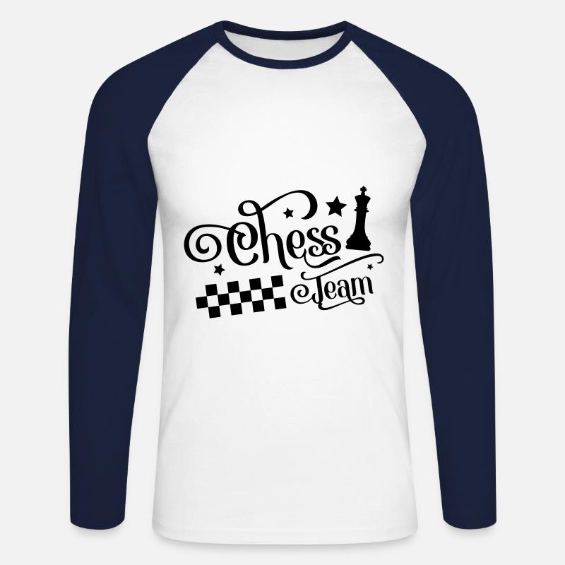 chess team - Unisex Baseballshirt langarm - Weiß/Navy