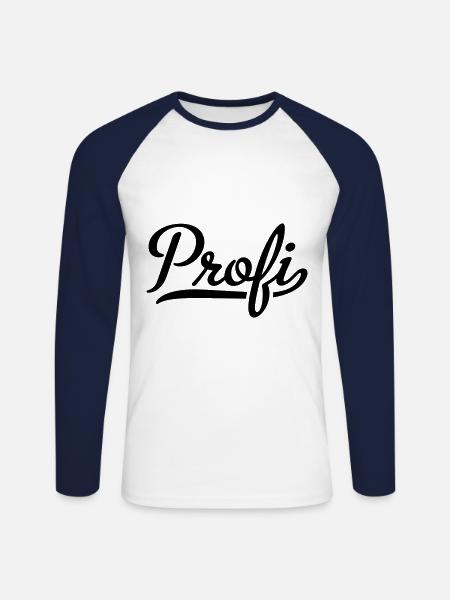 Profi - Unisex Baseballshirt langarm - Weiß/Navy