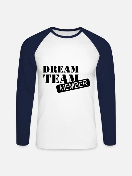 dreamteam - Unisex Long Sleeve Baseball T-Shirt - white/navy