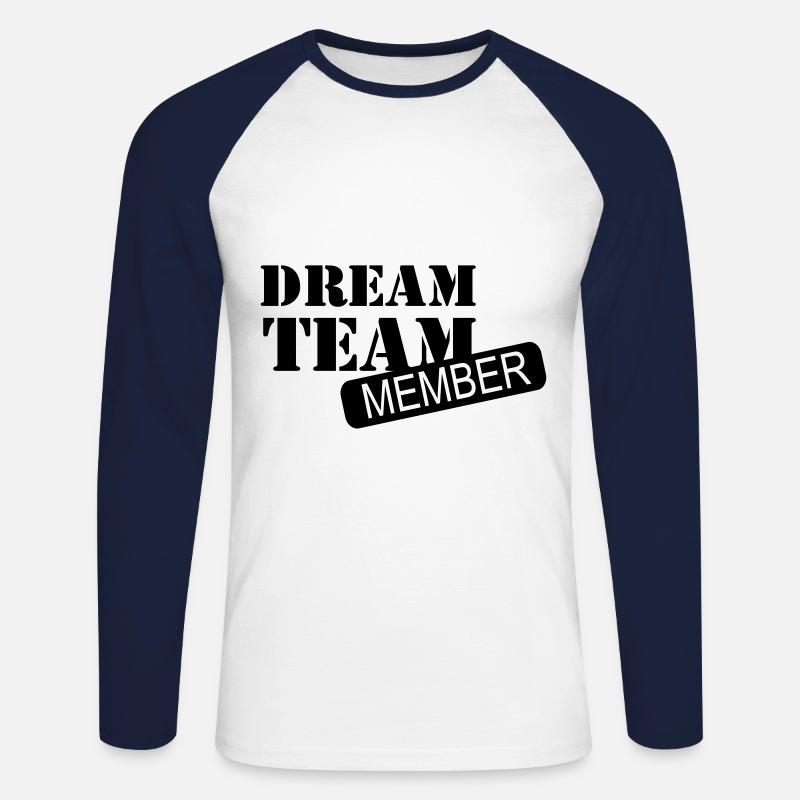 team - Unisex Baseballshirt langarm - Weiß/Navy