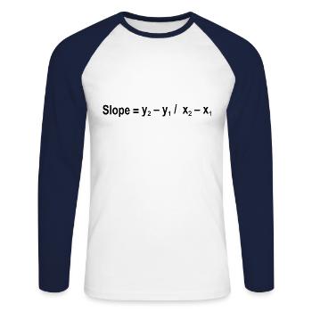 Formule de pente Mathématiques Formule Équation - T-shirt baseball manches longues Homme - blanc/marine - Devant - Nik (191cm)