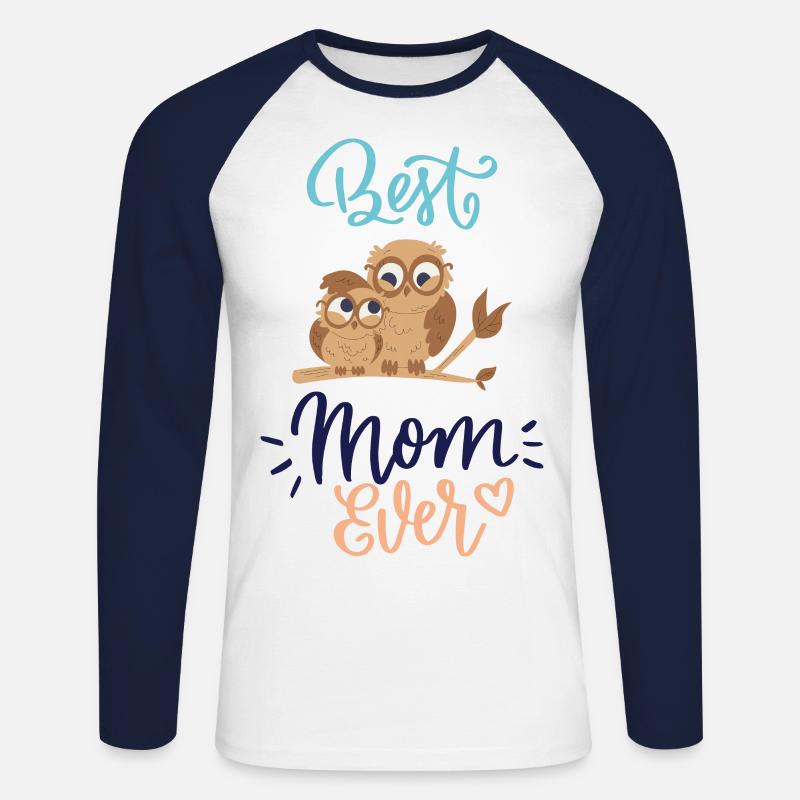 Best mom ever - Unisex Baseballshirt langarm - Weiß/Navy