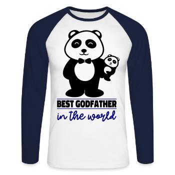 Best godfather in the world - Unisex Long Sleeve Baseball T-Shirt - white/navy - Front - Nik (191cm)