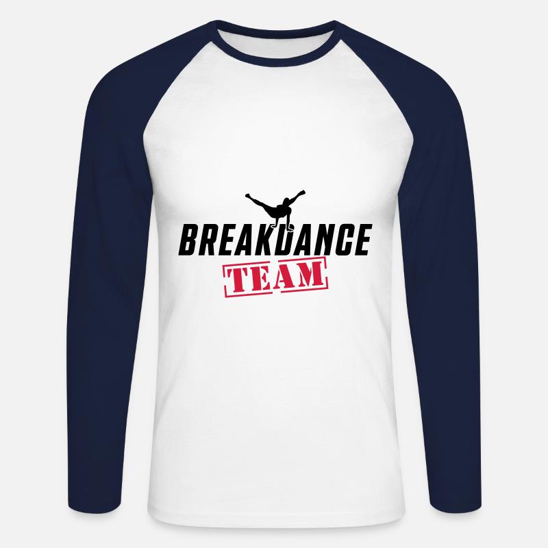 breakdance team - Unisex Baseballshirt langarm - Weiß/Navy