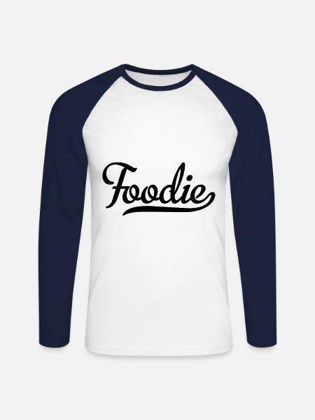 Foodie - Unisex Long Sleeve Baseball T-Shirt - white/navy