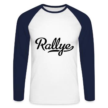 Rallye - Unisex Baseballshirt langarm - Weiß/Navy - Vorne - Nik (191cm)