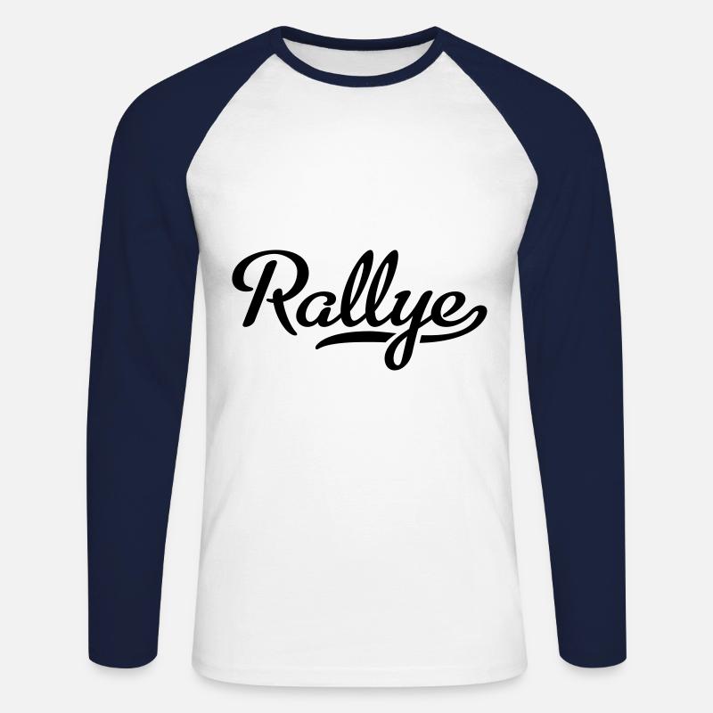 Rallye - Unisex Baseballshirt langarm - Weiß/Navy