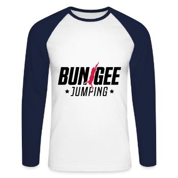 bungee jumping extremsport - Unisex Baseballshirt langarm - Weiß/Navy - Vorne - Nik (191cm)