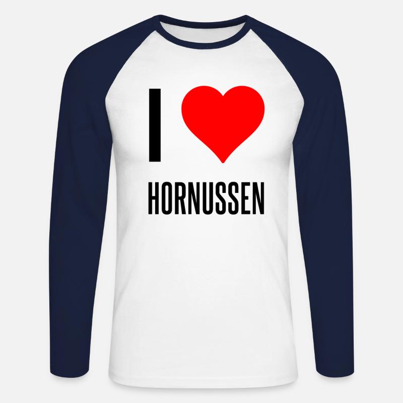 Hornussen Schweizer Tradition - Unisex Baseballshirt langarm - Weiß/Navy