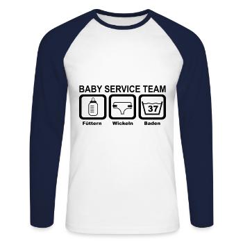 baby - Unisex Baseballshirt langarm - Weiß/Navy - Vorne - Nik (191cm)